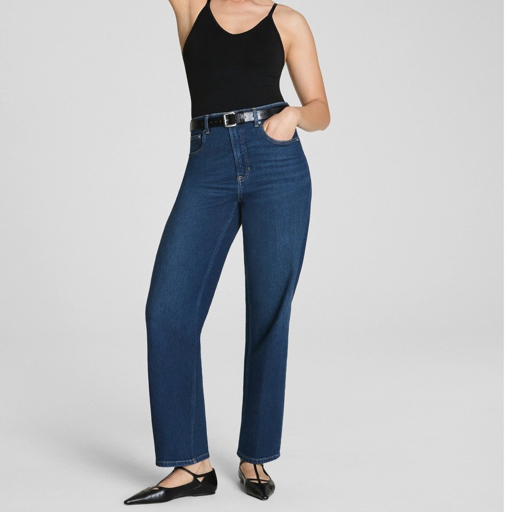 Spanx Authentic Stretch 90s Straight Leg Jeans Percy Wash Size Small New W/ Tags